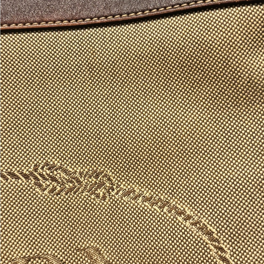 Prada Khaki Canvas and Brown Leather Messenger Bag - Picture 6 of 15